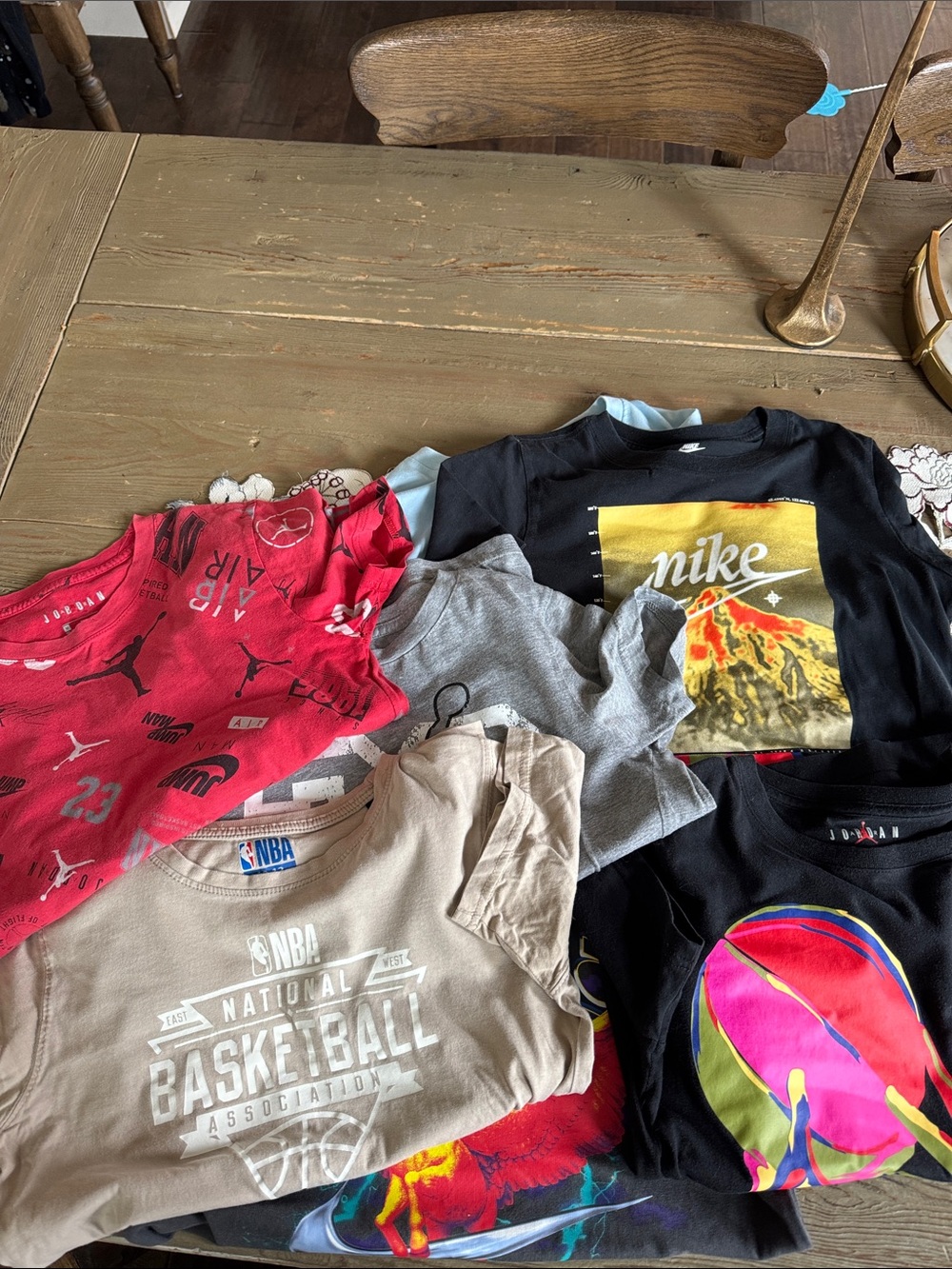 Lot of seven NIKE + JORDAN Graphic Kids T‑Shirt size medium 10/12